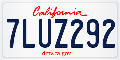 CA license plate 7LUZ292