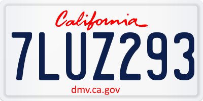 CA license plate 7LUZ293
