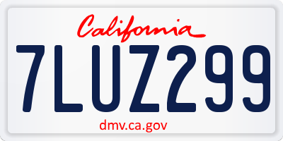 CA license plate 7LUZ299