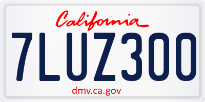 CA license plate 7LUZ300