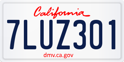 CA license plate 7LUZ301
