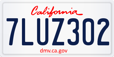 CA license plate 7LUZ302