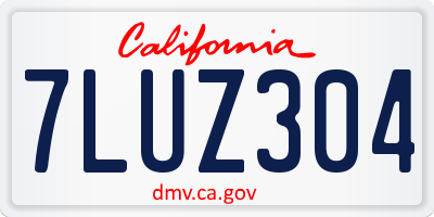 CA license plate 7LUZ304