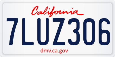 CA license plate 7LUZ306