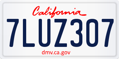 CA license plate 7LUZ307