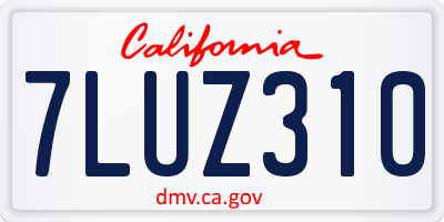 CA license plate 7LUZ310