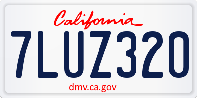 CA license plate 7LUZ320