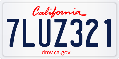 CA license plate 7LUZ321
