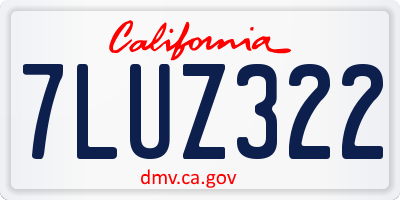 CA license plate 7LUZ322