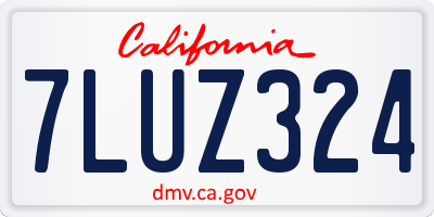 CA license plate 7LUZ324