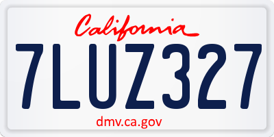 CA license plate 7LUZ327