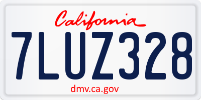 CA license plate 7LUZ328