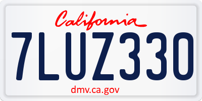 CA license plate 7LUZ330
