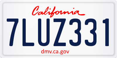 CA license plate 7LUZ331