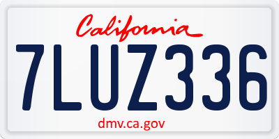 CA license plate 7LUZ336