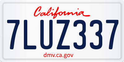 CA license plate 7LUZ337
