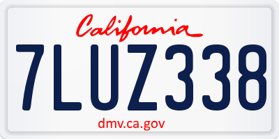 CA license plate 7LUZ338