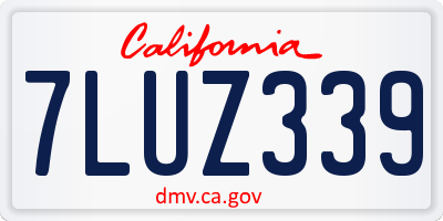 CA license plate 7LUZ339
