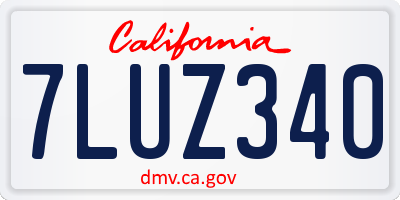 CA license plate 7LUZ340