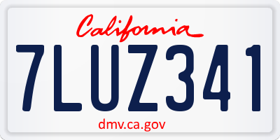 CA license plate 7LUZ341