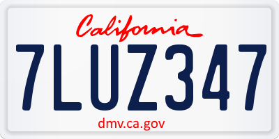 CA license plate 7LUZ347