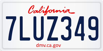 CA license plate 7LUZ349