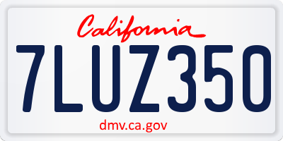 CA license plate 7LUZ350