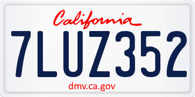 CA license plate 7LUZ352