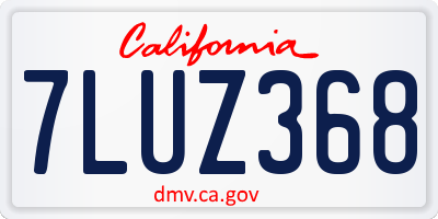 CA license plate 7LUZ368