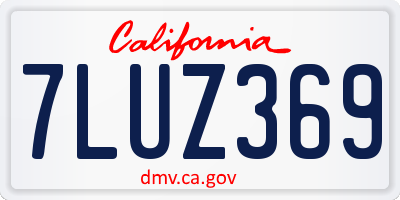 CA license plate 7LUZ369