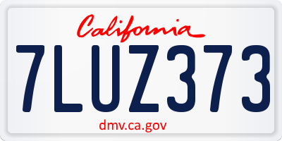 CA license plate 7LUZ373