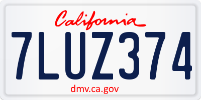 CA license plate 7LUZ374