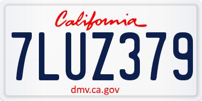 CA license plate 7LUZ379