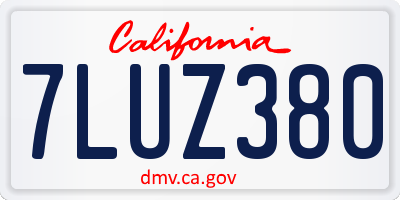 CA license plate 7LUZ380