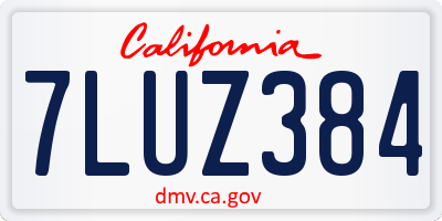 CA license plate 7LUZ384