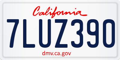 CA license plate 7LUZ390