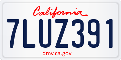 CA license plate 7LUZ391