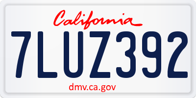 CA license plate 7LUZ392