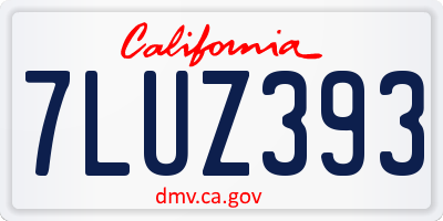 CA license plate 7LUZ393