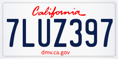 CA license plate 7LUZ397
