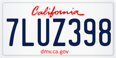 CA license plate 7LUZ398