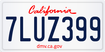 CA license plate 7LUZ399