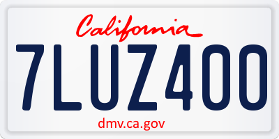 CA license plate 7LUZ400