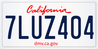 CA license plate 7LUZ404