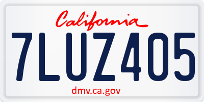 CA license plate 7LUZ405