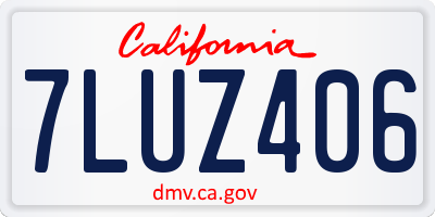 CA license plate 7LUZ406