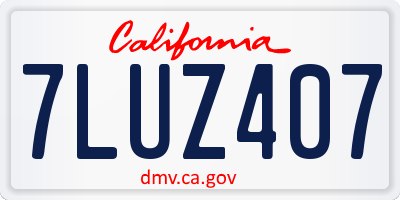 CA license plate 7LUZ407