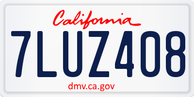 CA license plate 7LUZ408