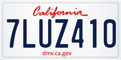 CA license plate 7LUZ410