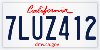 CA license plate 7LUZ412